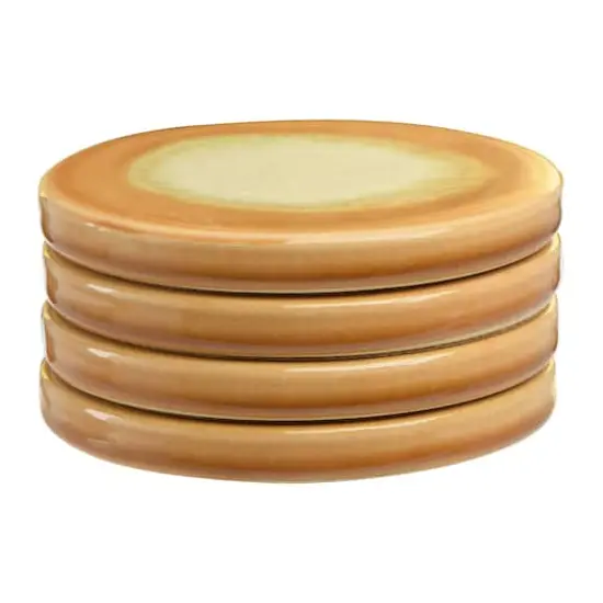 Hello Honey&reg; Reactive Glaze Stoneware Coasters Set Orange {4}