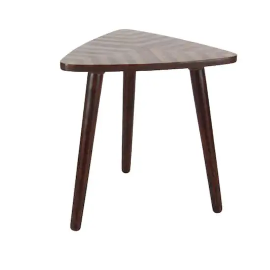 Dark Brown Mango Wood Modern Accent Table {3}