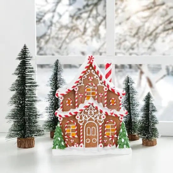 Glitzhome&reg; 11.75" Christmas Lighted Resin Village Table Decor {3}