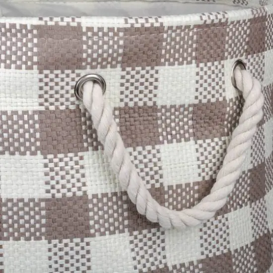 DII&reg; Medium Round Checkers Paper Bin Stone {4}