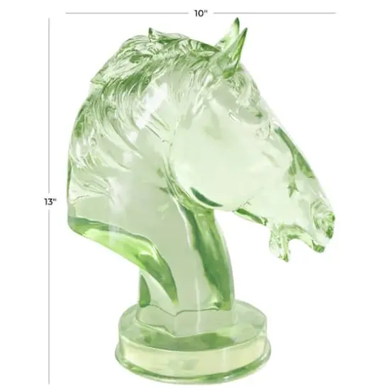 13" Horse Decorative Sculpture Green {8}