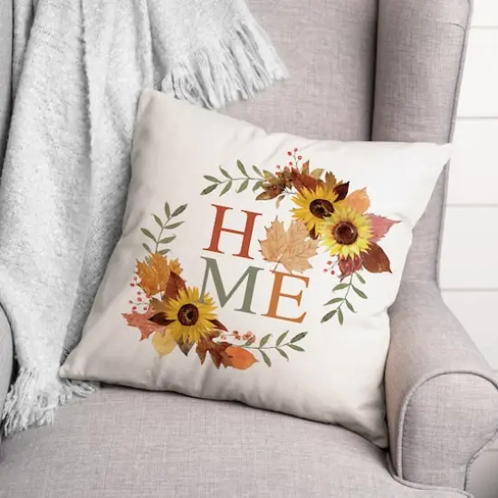 Autumn Home Wreath Throw Pillow {3}