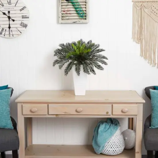 23" Potted Cycas in Decorative White Planter {5}