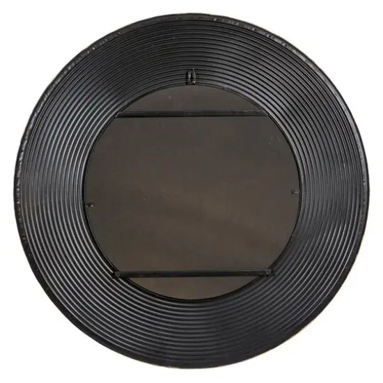 CosmoLiving by Cosmopolitan 35" Black Modern Metal Round Wall Mirror {5}