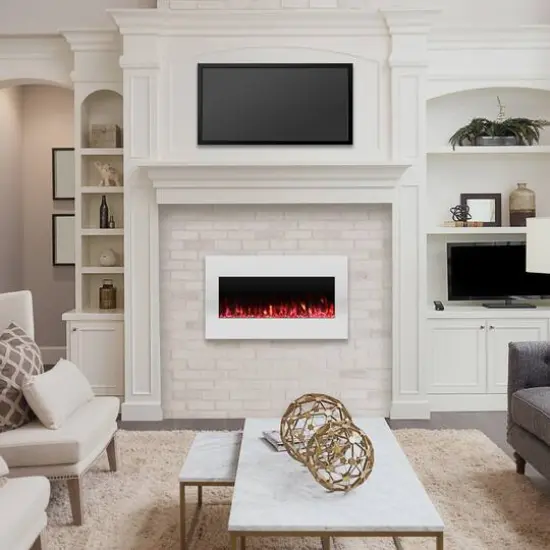 Hastings Home 36" White LED Electric Fireplace {6}