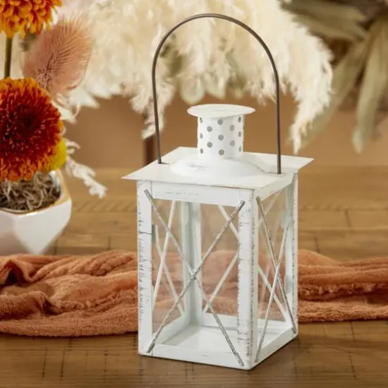 Kate Aspen&reg; Medium Luminous White Lantern Tea Light Holder {4}