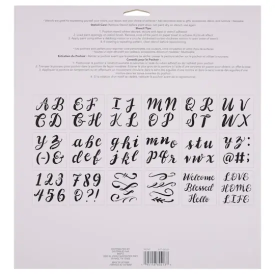 Alphabet Handlettered Script Stencils, 12" x 12" by Craft Smart&reg; {5}