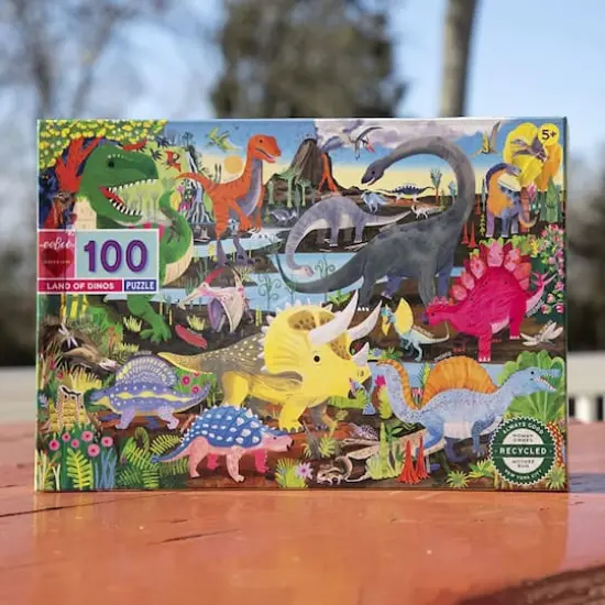 eeBoo Land of Dinosaurs 100 Piece Puzzle {3}