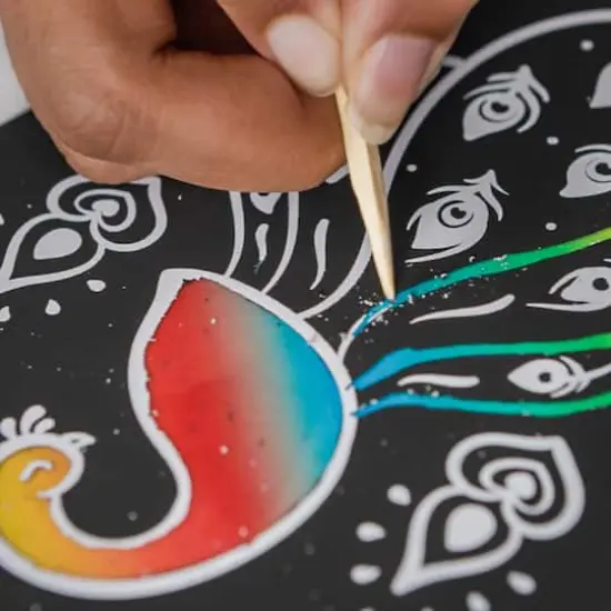 Kulture Khazana Rangoli Mandala Scratch Art Lantern DIY Craft Kit {5}