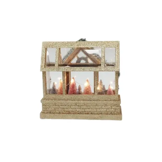8" Gold Glitter House LED Tabletop D&eacute;cor by Ashland&reg; {5}