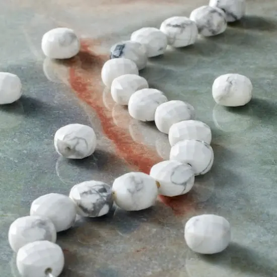 White Howlite Faceted Coin Beads, 8mm by Bead Landing&trade; {3}
