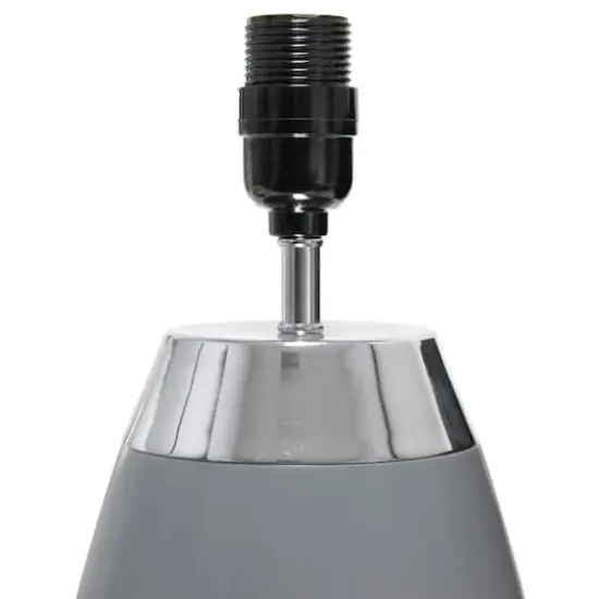 Simple Designs 14" Metal Touch Table Lamp Gray And Chrome Base {9}