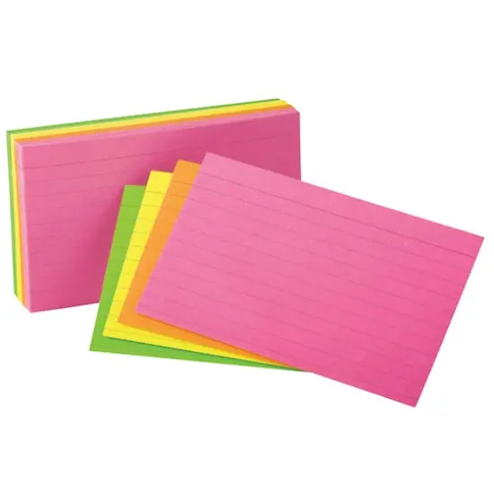 Oxford&reg; 4'' x 6'' Glow Index Cards, 6 Packs of 100 {3}