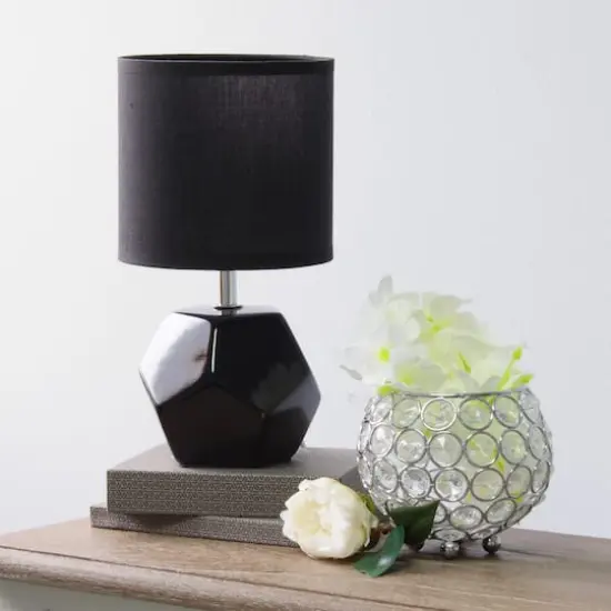 Simple Designs Round Prism Mini Table Lamp Black {3}