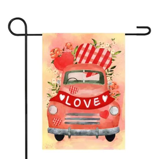 Love Banner and Vintage Car Garden Flag {1}