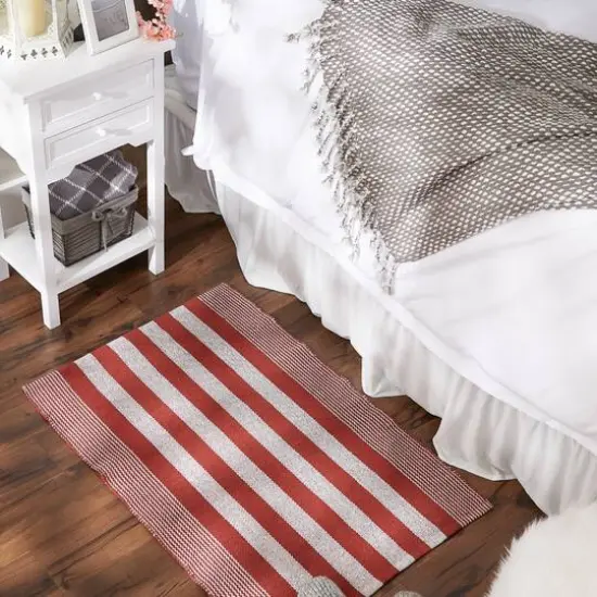 DII&reg; Cabana Stripe Handwoven Recycled Yarn Rug, 2ft. x 3ft. Cinnamon {6}