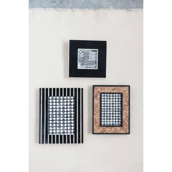 Hello Honey&reg; Black Diagonal Inlay 7" x 7" Photo Frame {3}