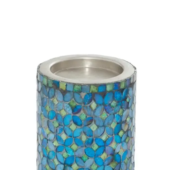 Turquoise Metal Glam Candle Holder Set {4}