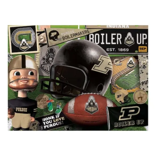 College Team Retro Series 500 Piece Puzzle Purdue Boilermakers Football {5}