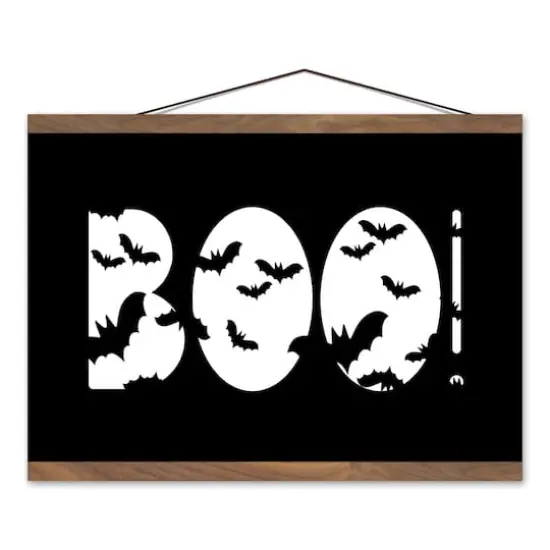 Boo Bats 12" x 18" Teak Hanging Canvas {1}
