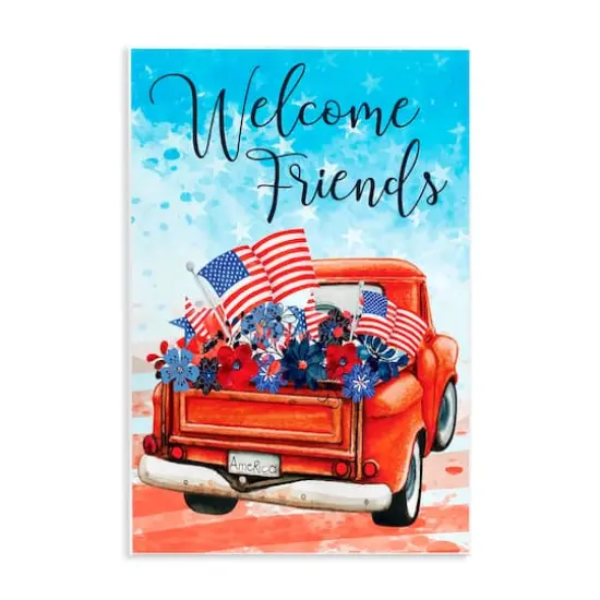 Stupell Industries Welcome Friends Americana Pickup Truck Wall Plaque Art {1}