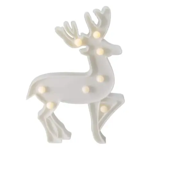 9.75" White Reindeer Christmas Marquee Wall Sign {1}