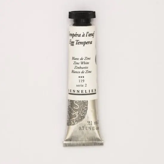 Sennelier Egg Tempera Tube, 21mL Zinc White S2 {1}