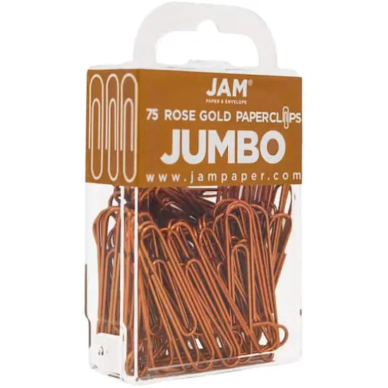 JAM Paper Jumbo Paper Clips Rose Gold {4}