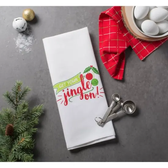 DII&reg; Assorted Jingle On Holiday Printed Dishtowel Set {4}