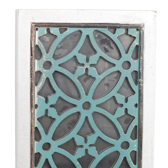 Set of 2 White Wood Glam Wall Decor, 12" x 43" {4}