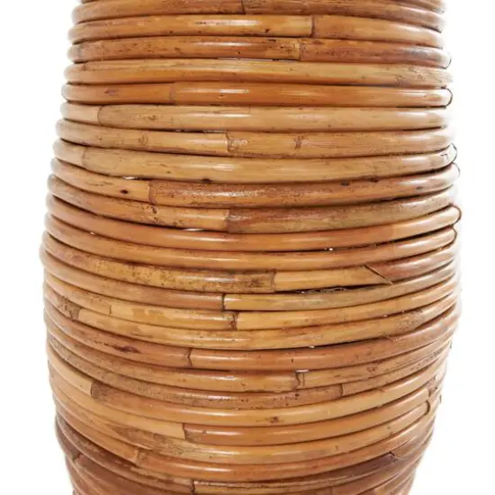 28" Brown Rattan Handmade Wrapped Vase {6}