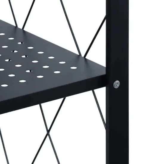 Organize It All Black 4-Tier Foldable Metal Rack with Wheels {8}