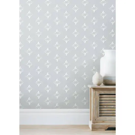 RoomMates Rose Lindo Pressed Petals Peel & Stick Wallpaper Gray {4}