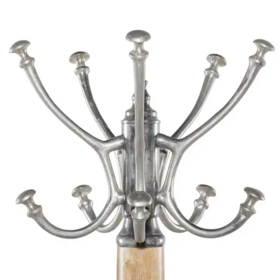 Silver Mango Wood Traditional Coat Rack, 72" x19" x19" {6}