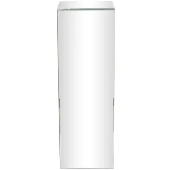 Silver Wood Mirrored Pedestal Table 10" x 10" x 30" {5}