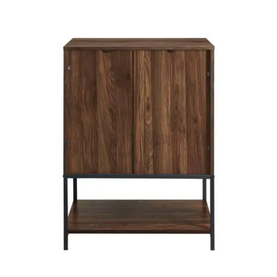 Walker Edison Dark Walnut/White 2 Door Accent Cabinet {4}