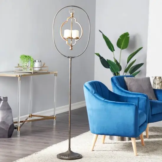 Bronze Iron Modern Candle Holder Lantern, 66" x 16" x 11" {6}