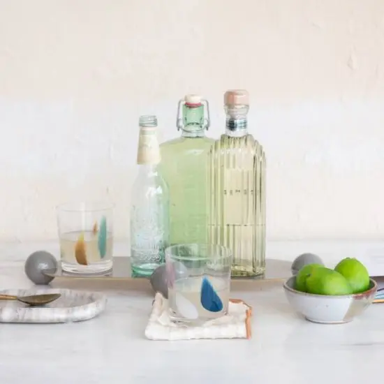 Hello Honey&reg; 12oz. Green & Yellow Kaleidoscope Harmony Handmade Art Glass {6}