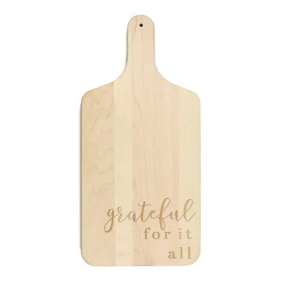 17" Grateful for It All Maple Paddle Cutting Board {1}
