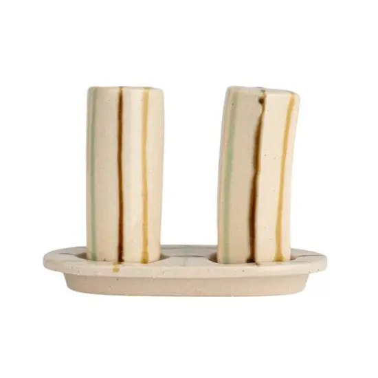 Hello Honey&reg; Multicolor Artisanal Harmony Salt & Pepper Shaker Set on a Tray {9}