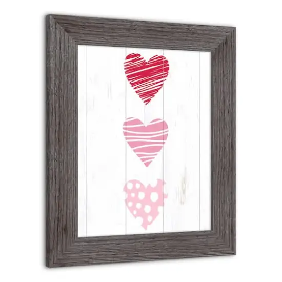 Tri Hearts Western Gray Framed Print {3}
