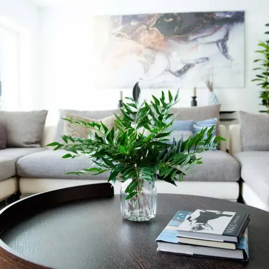 19" Palmate Fern Arrangement in Glass Vase {4}