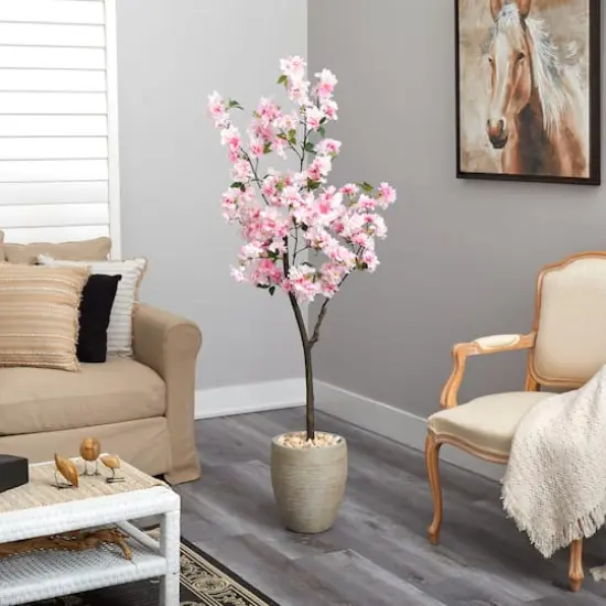 5.5ft. Cherry Blossom Tree in Sand Colored Planter {5}