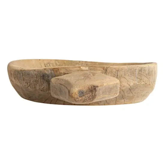 Hello Honey&reg; 18" Natural Rustic Reclaimed Wood Bowl with Handles {10}