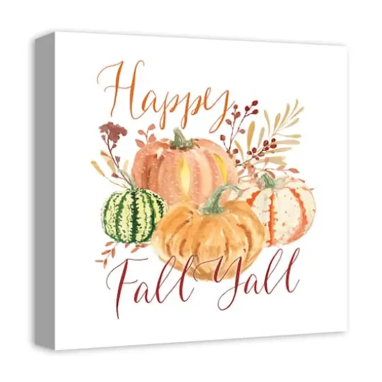 Happy Fall Y'all Canvas Wall Art {3}