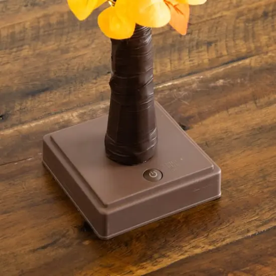 21in. Pre-Lit Bright Autumn Eucalyptus Artificial Fall Tree with 50 Warm White LED Lights and Detachable Base {6}