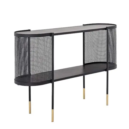 Hello Honey&reg; Metal Console Table with Shelf & Brass Finish Legs {3}