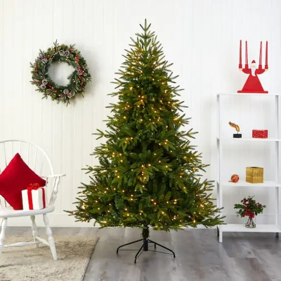 6ft. Pre-Lit Colorado Mountain Fir Artificial Christmas Tree, Clear LED Lights {3}