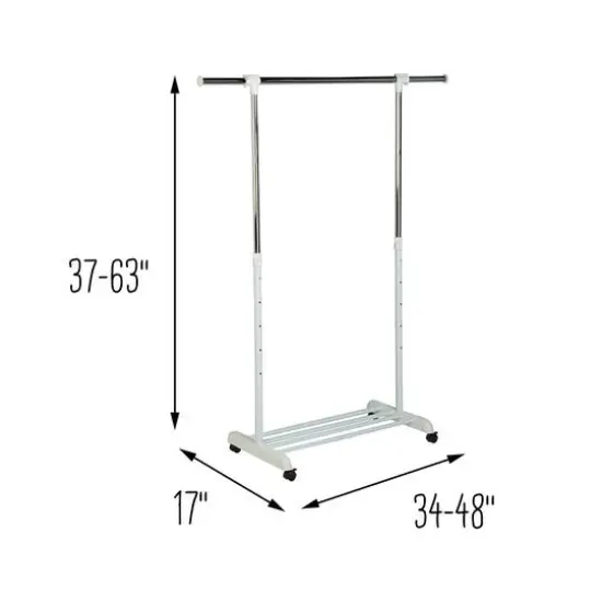 Honey Can Do Chrome & White Garment Rack {5}