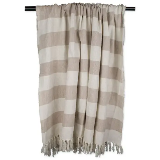 DII&reg; Stone & Off White Cabana Stripe Throw {7}